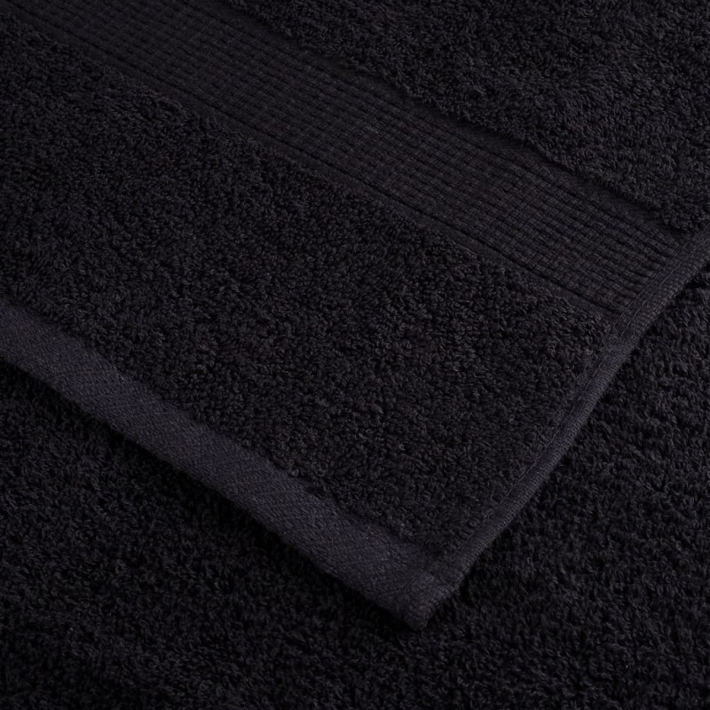 12-częściowy zestaw ręczników premium SOLUND, czarny, 600 g/cm²