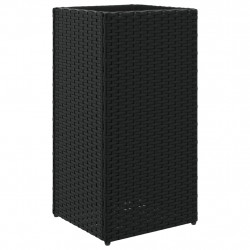 Donica ogrodowa, czarna, 30x30x60 cm, rattan PE