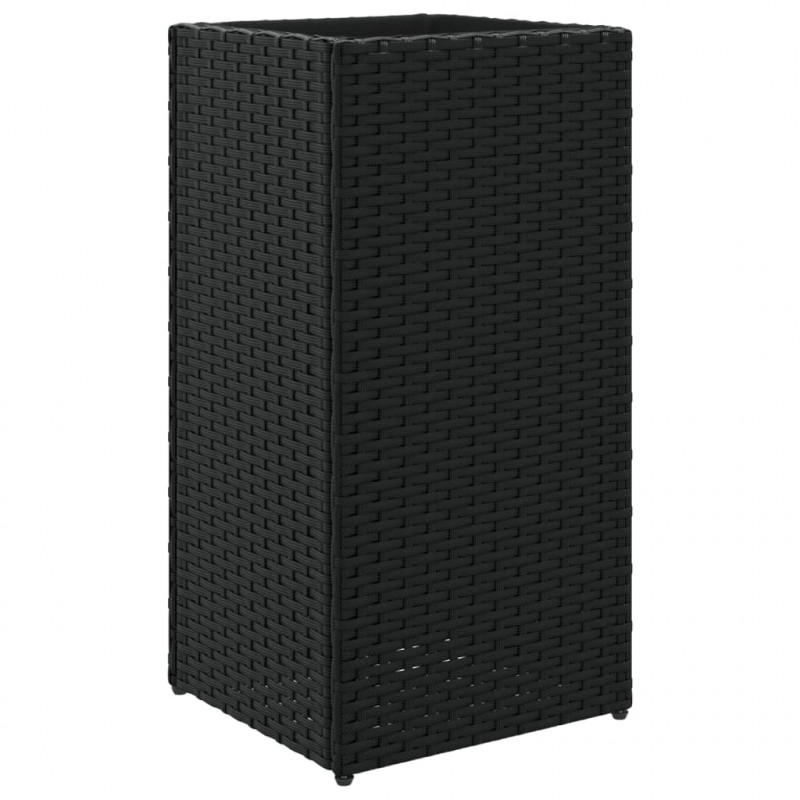 Donica ogrodowa, czarna, 30x30x60 cm, rattan PE