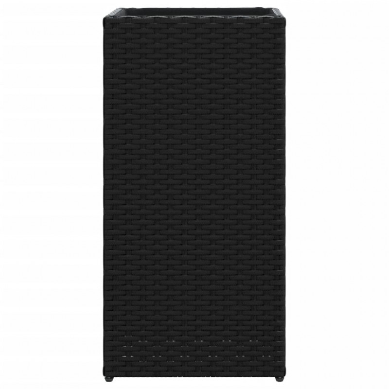 Donica ogrodowa, czarna, 30x30x60 cm, rattan PE