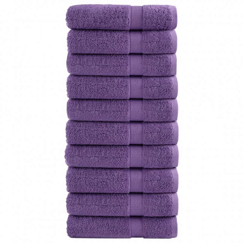 Ręczniki premium SOLUND 10 szt. fioletowe, 50x100 cm, 600 g/cm²