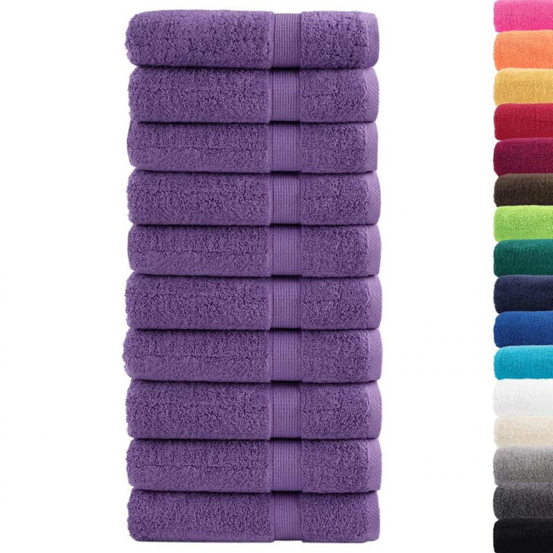 Ręczniki premium SOLUND 10 szt. fioletowe, 50x100 cm, 600 g/cm²