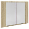Szafka z lustrem i LED, dąb sonoma, 60x12x45 cm