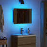 Szafka z lustrem i LED, dąb sonoma, 60x12x45 cm