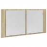 Szafka z lustrem i LED, dąb sonoma, 90x12x45 cm