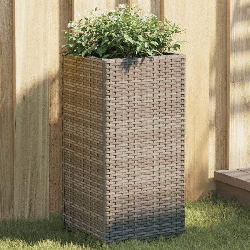 Donica ogrodowa, szara, 30x30x60 cm, rattan PE