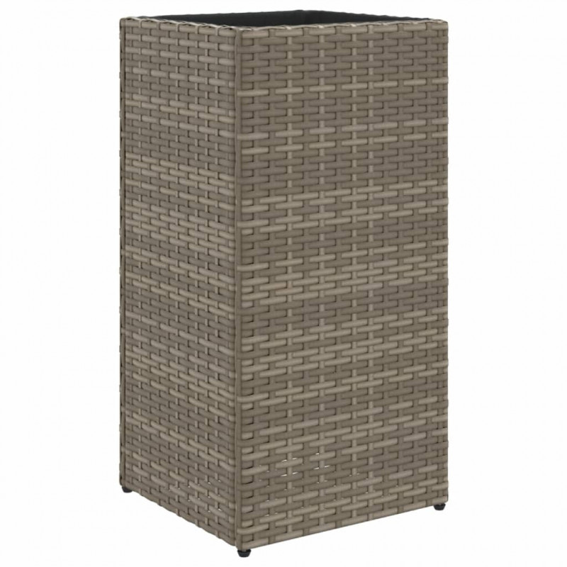 Donica ogrodowa, szara, 30x30x60 cm, rattan PE