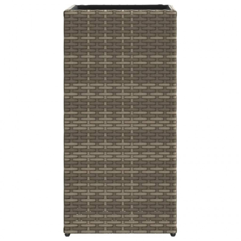Donica ogrodowa, szara, 30x30x60 cm, rattan PE