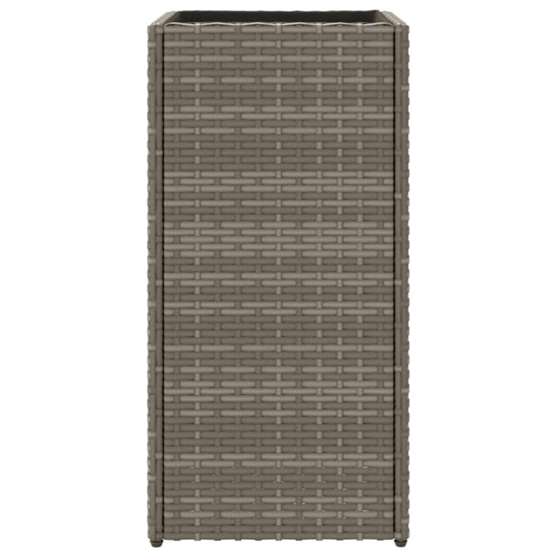 Donica ogrodowa, szara, 30x30x60 cm, rattan PE