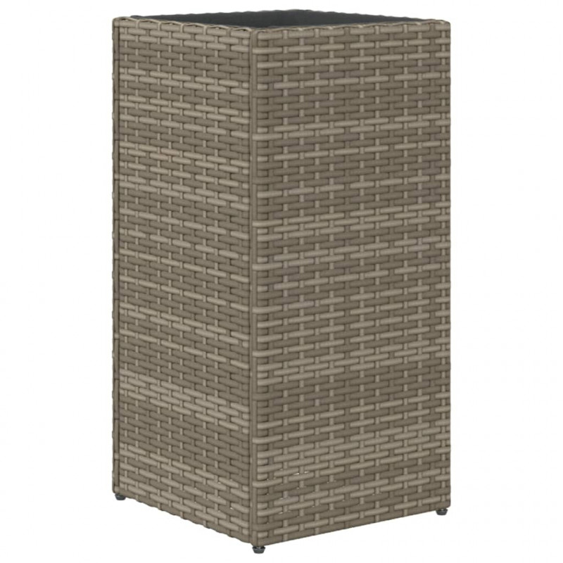 Donica ogrodowa, szara, 30x30x60 cm, rattan PE