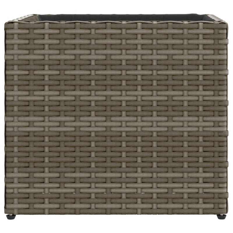 Donica ogrodowa, szara, 36x30x32 cm, rattan PE