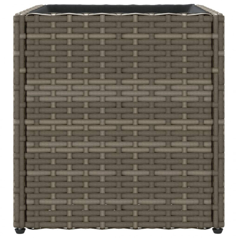 Donica ogrodowa, szara, 36x30x32 cm, rattan PE