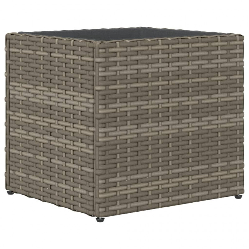 Donica ogrodowa, szara, 36x30x32 cm, rattan PE