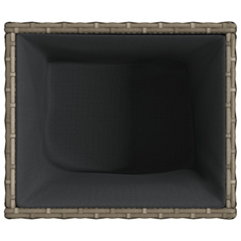 Donica ogrodowa, szara, 36x30x32 cm, rattan PE