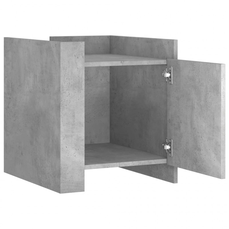 Szafka nocna, szary beton, 45x50x50 cm, materiał drewnopochodny