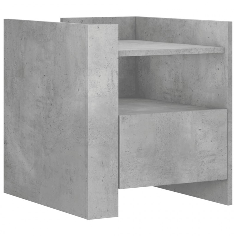 Szafka nocna, szary beton, 45x50x50 cm, materiał drewnopochodny