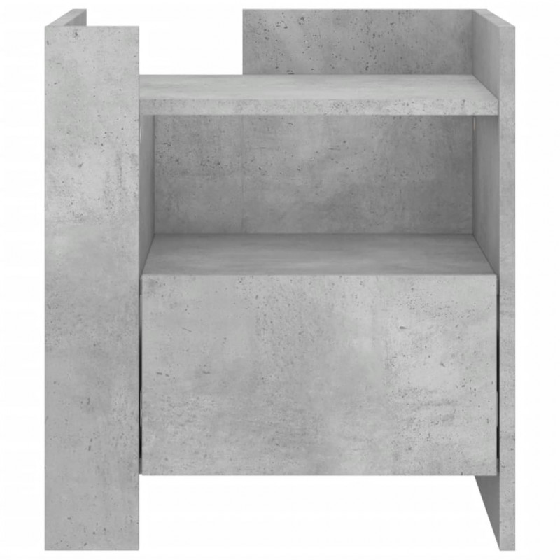 Szafka nocna, szary beton, 45x50x50 cm, materiał drewnopochodny