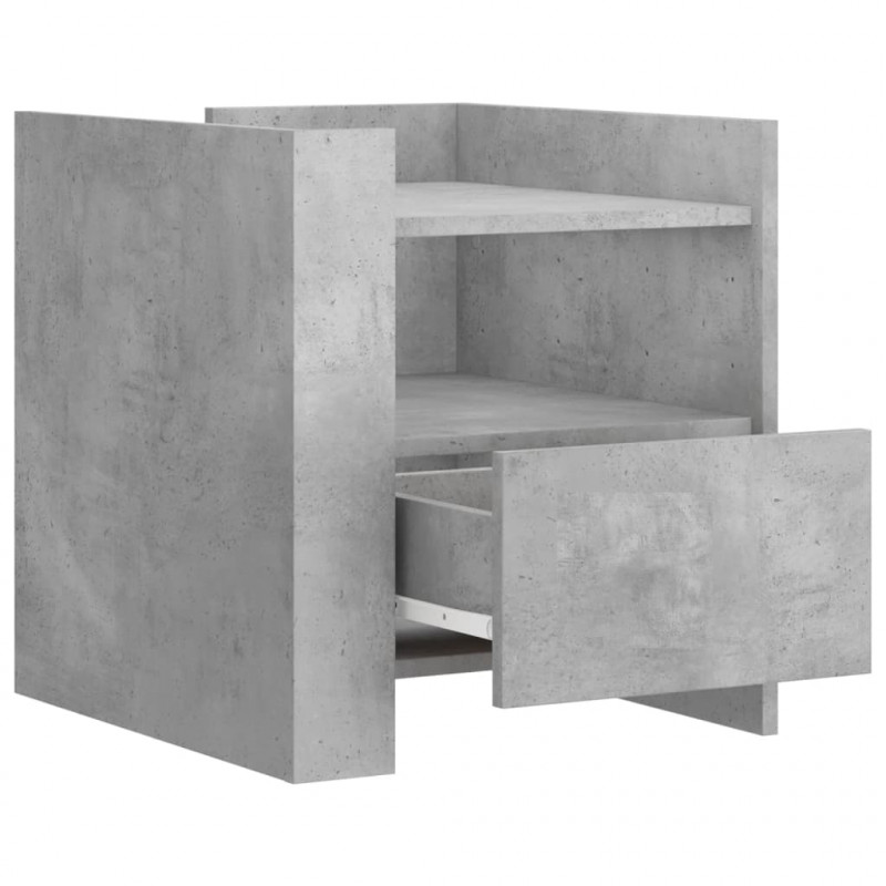 Szafka nocna, szary beton, 45x50x50 cm, materiał drewnopochodny