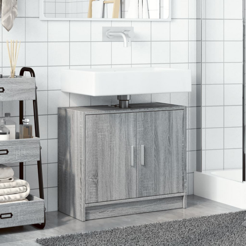 Szafka pod umywalkę, szary dąb sonoma, 63x29x55 cm