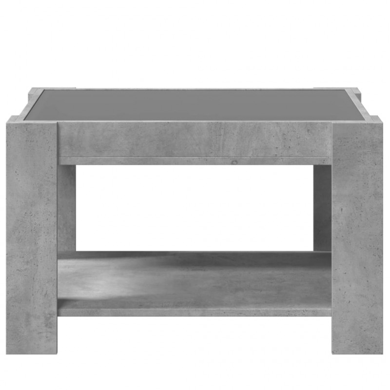 Stolik kawowy z LED, szarość betonu, 73x53x45 cm