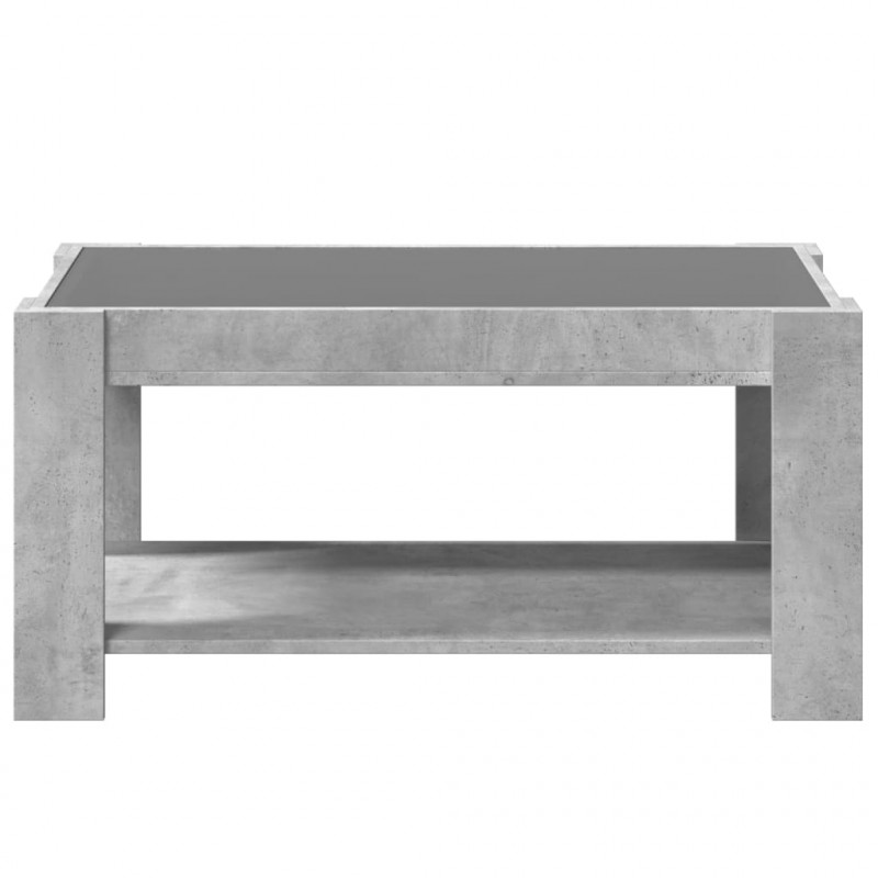 Stolik kawowy z LED, szarość betonu, 93x53x45 cm