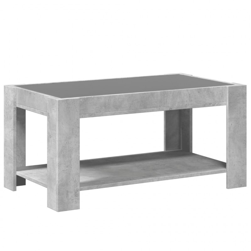 Stolik kawowy z LED, szarość betonu, 93x53x45 cm