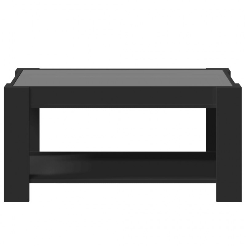 Stolik kawowy z LED czarny 93x53x45 cm, materiał drewnopochodny