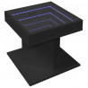 Stolik kawowy z LED czarny 50x50x45 cm, materiał drewnopochodny