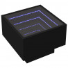 Stolik boczny z LED, czarny, 40x40x30 cm