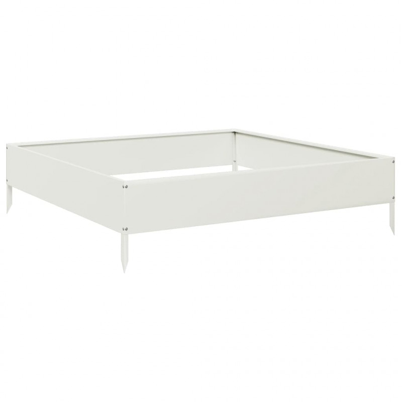 Podwyższona donica, biała, 100x100x26 cm, stal