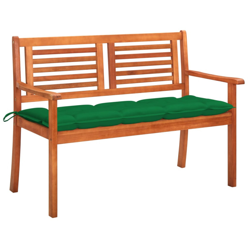 2-os. ławka ogrodowa z poduszką, 120 cm, lity eukaliptus