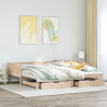 Sofa rozsuwana z szufladami, bez materaca, 80x200 cm