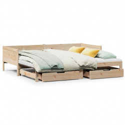 Sofa rozsuwana z szufladami, bez materaca, 80x200 cm
