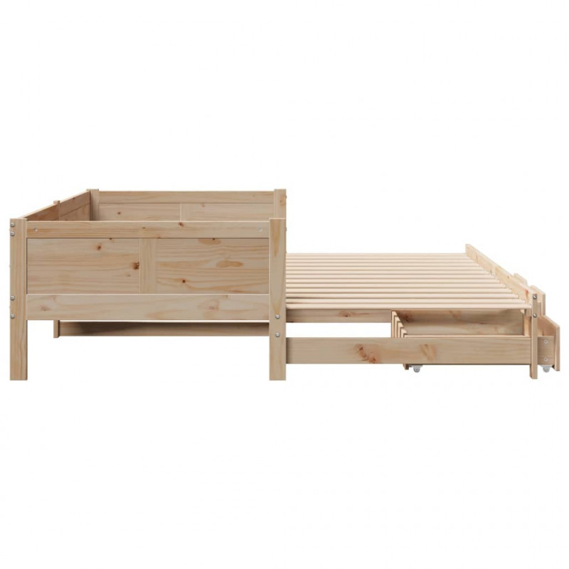 Sofa rozsuwana z szufladami, bez materaca, 80x200 cm