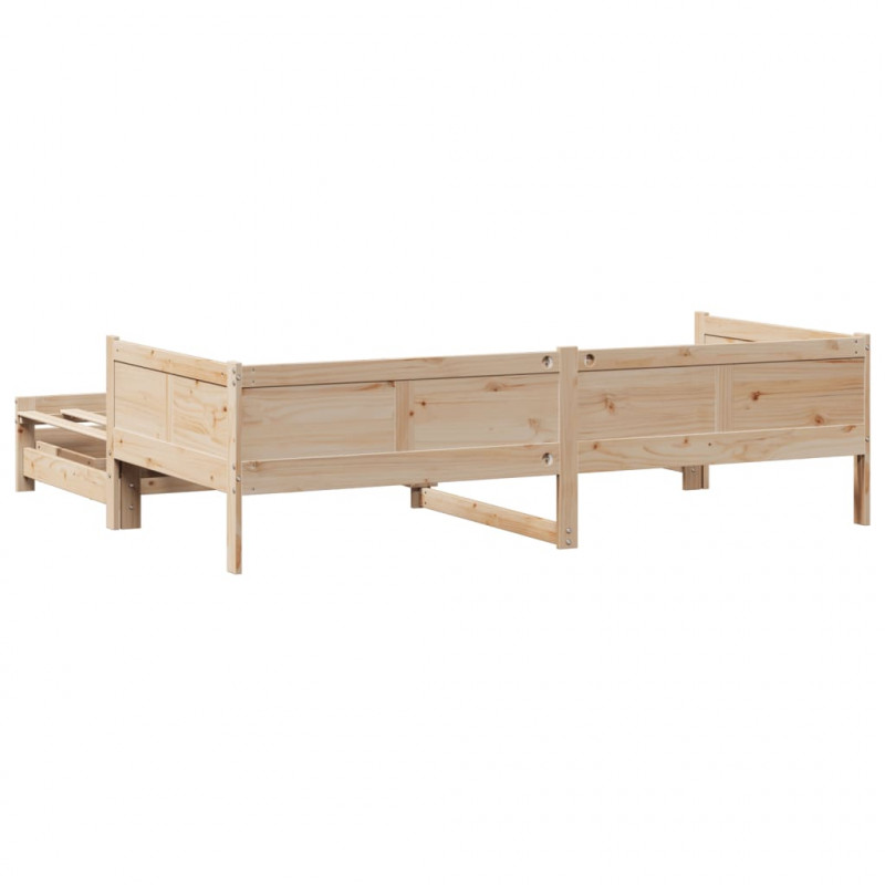 Sofa rozsuwana z szufladami, bez materaca, 80x200 cm