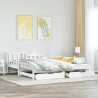Sofa rozsuwana z szufladami, bez materaca, białe, 80x200 cm