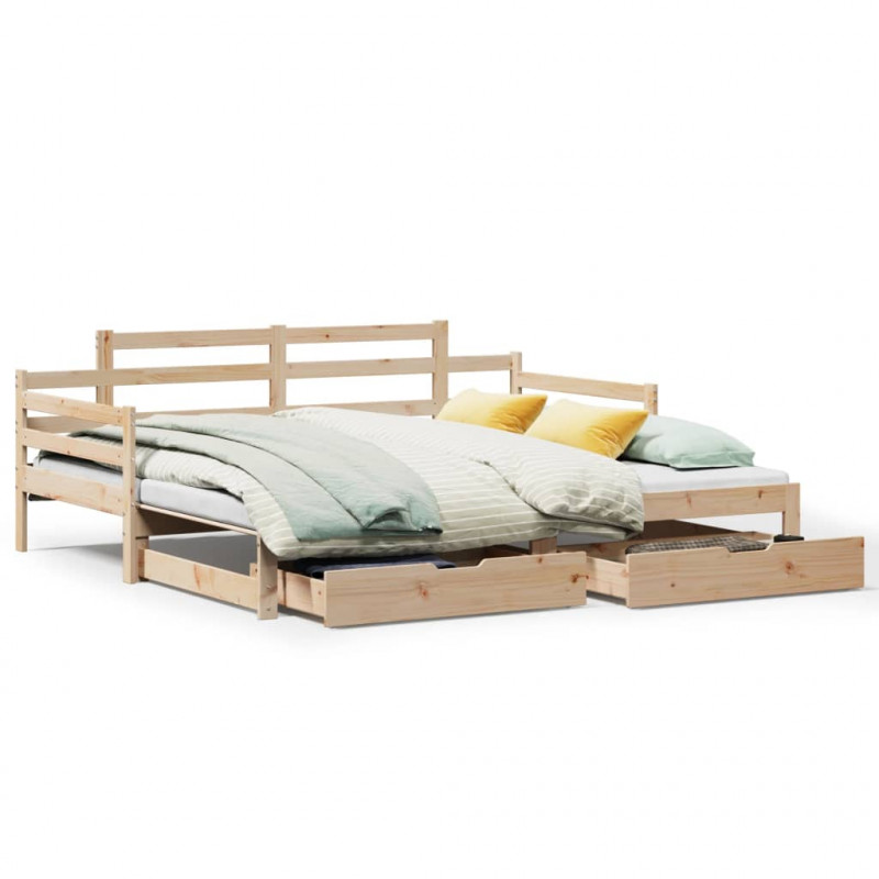 Sofa rozsuwana z szufladami, bez materaca, 90x190 cm