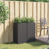 Donice ogrodowe, 2 szt., czarne, 40x40x80 cm, rattan PE