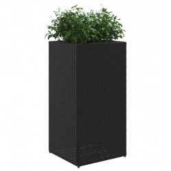 Donice ogrodowe, 2 szt., czarne, 40x40x80 cm, rattan PE