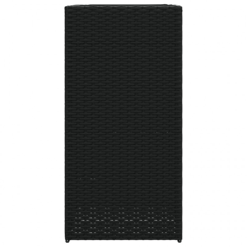 Donice ogrodowe, 2 szt., czarne, 40x40x80 cm, rattan PE