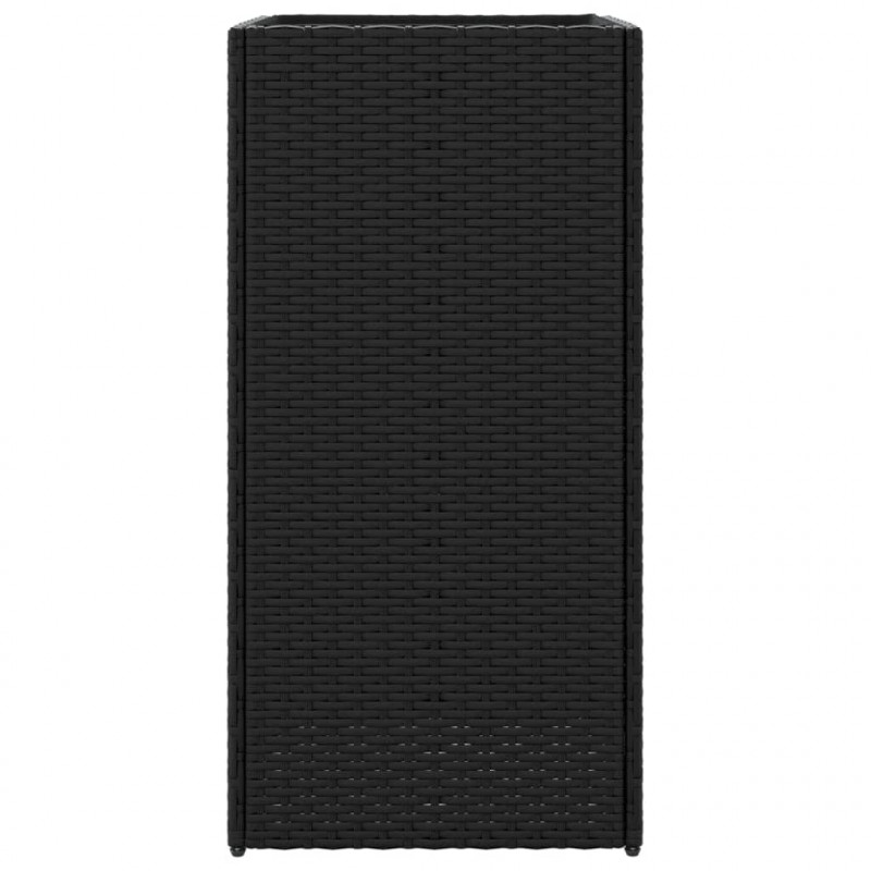 Donice ogrodowe, 2 szt., czarne, 40x40x80 cm, rattan PE