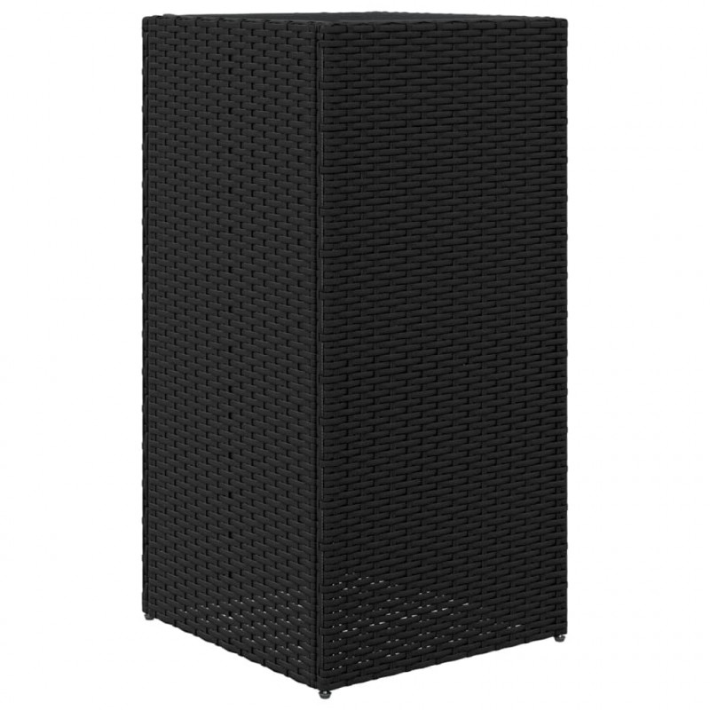 Donice ogrodowe, 2 szt., czarne, 40x40x80 cm, rattan PE
