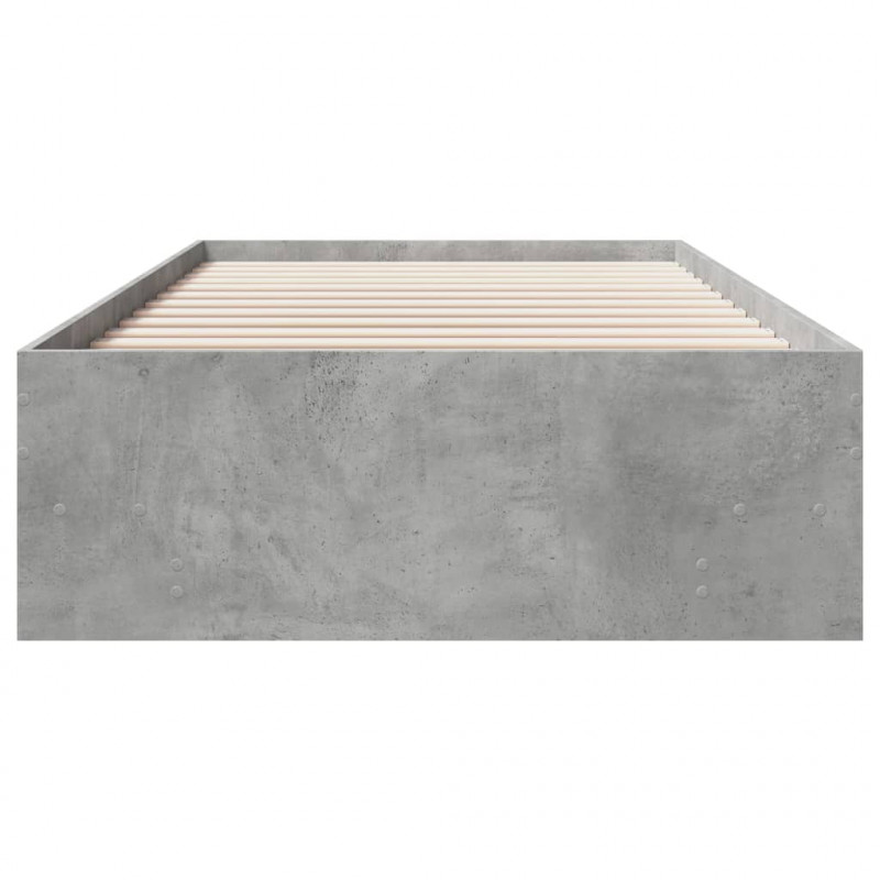 Rama łóżka, szarość betonu, 100x200 cm, materiał drewnopochodny