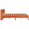 Rama łóżka bez materaca, woskowy brąz, 140x190 cm, lita sosna