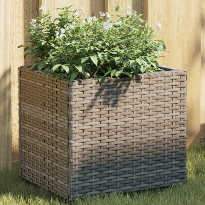 Donice ogrodowe, 2 szt., szare, 36x30x32 cm, polirattan