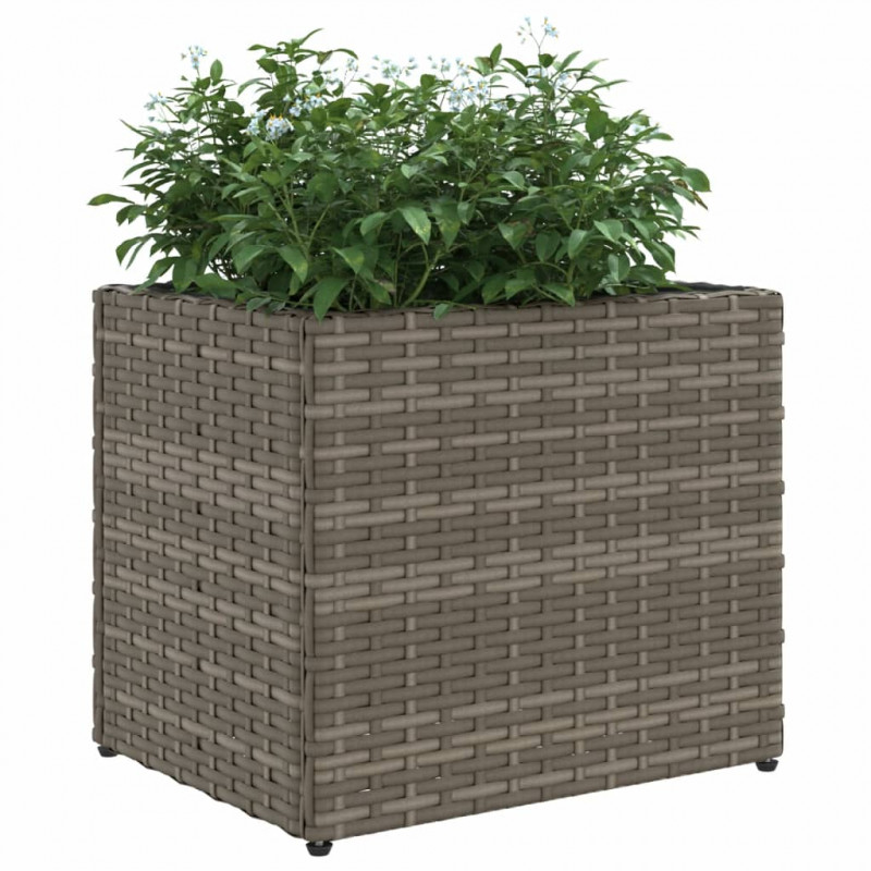 Donice ogrodowe, 2 szt., szare, 36x30x32 cm, polirattan