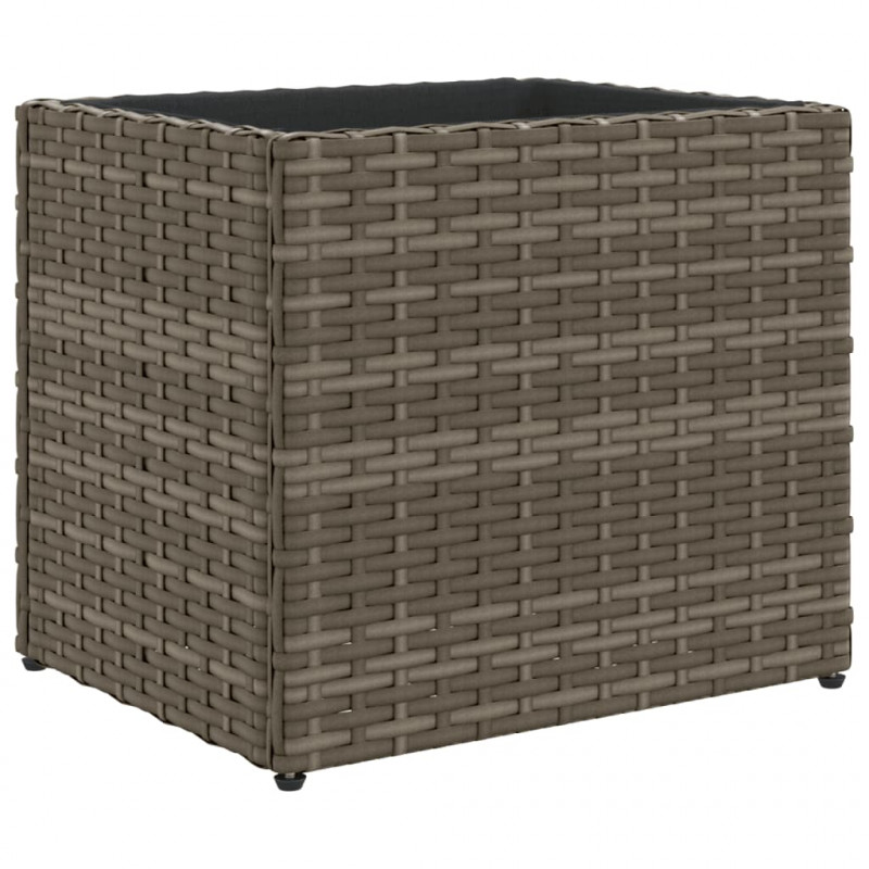 Donice ogrodowe, 2 szt., szare, 36x30x32 cm, polirattan