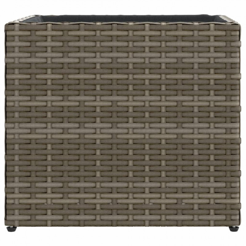 Donice ogrodowe, 2 szt., szare, 36x30x32 cm, polirattan