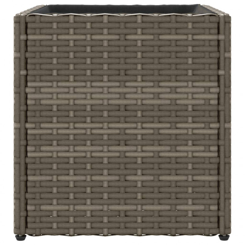 Donice ogrodowe, 2 szt., szare, 36x30x32 cm, polirattan