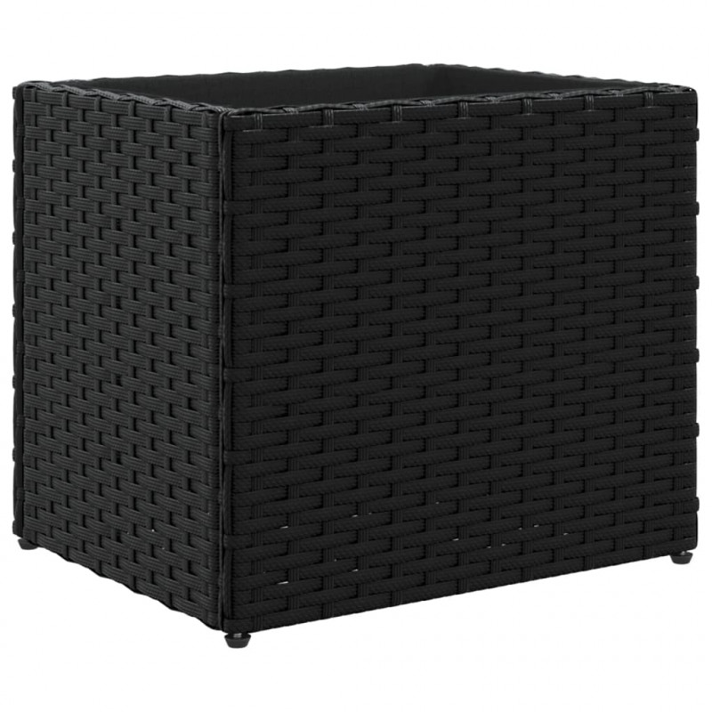 Donice ogrodowe, 2 szt., czarne, 36x30x32 cm, polirattan